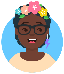 cartoon image of woman wearing flower crown